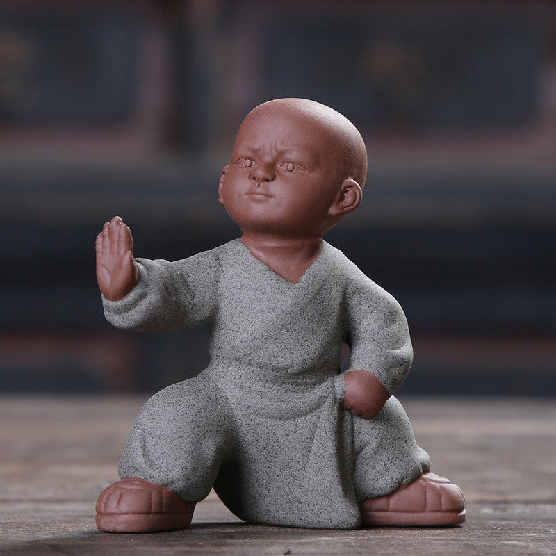 Tai Chi Posture Statue Yixing Zisha Tea Pet House Warming Gift Handmade Figurine
