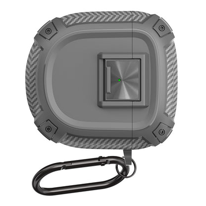 Grey Shockproof Case Cover w/ Carabiner For Bose QuietComfort Earbuds II/Ultra a