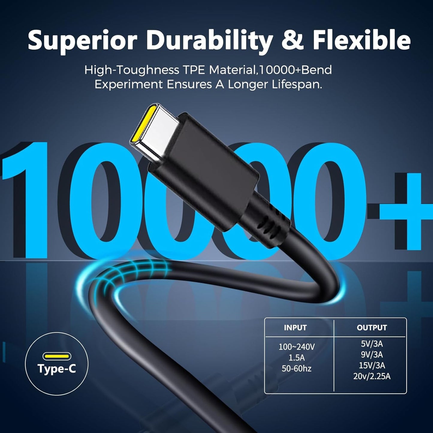 45W USB-C Fast Charger for Steam Deck/Oled，Pd 3.0 AC Adapter with 6.6FT Cable,Co