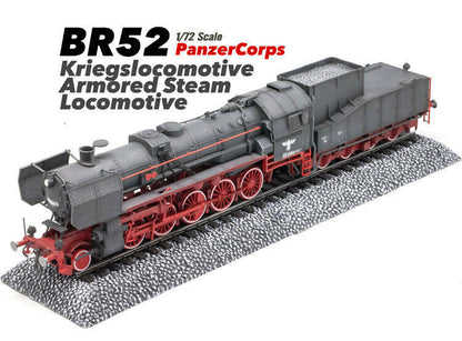 1:72 PanzerCorps BR52 Kriegslocomotive Amored Steam Locomotive Plastic Model