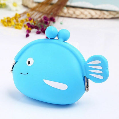 Coin Purse Cartoon Fish Animal Pouch Women Girls Small Wallet Soft Silicone Bag