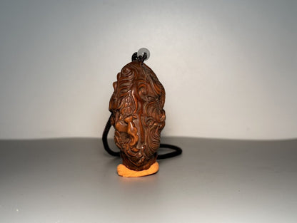 Collection Wooden Carved Dragon Pendant Talisman Ornaments