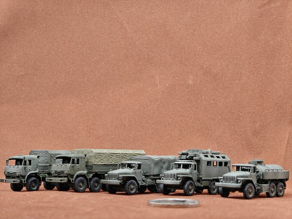 3D Printed 1/144 Russian Tanker Transportation Command Vehicle Colored Model
