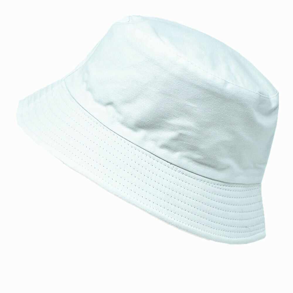 Unisex 100% Cotton Bucket Hat Boonie Hunting Fishing Outdoor Reversible Cap