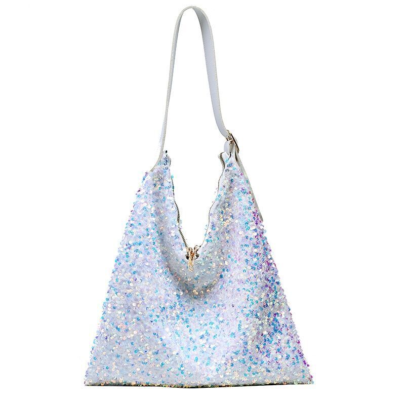 Fashion Sequins Bag Shoulder Purse Luxury Handbags 36*38*2 CM Belt Length 6 CM