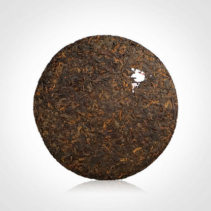 2018 Lancang Ancient Tea Puer Qizi Bing Cake 0081 Ripe Pu'er Pressed Tea 357g