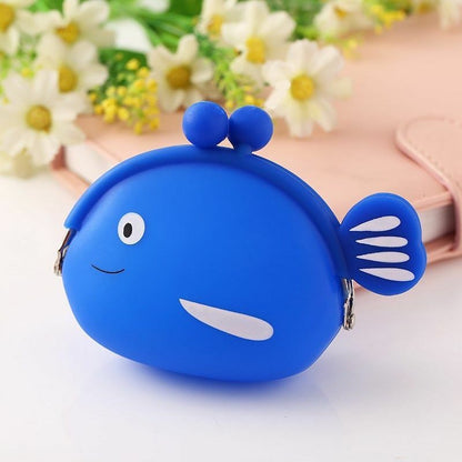 Coin Purse Cartoon Fish Animal Pouch Women Girls Small Wallet Soft Silicone Bag