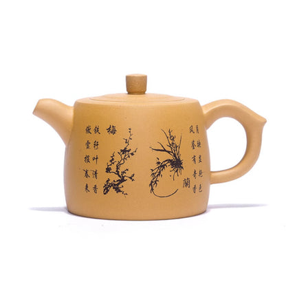 Yixing Zisha Pottery Duan Clay 500CC Handmade Plum Blossom Teapot 7.1"