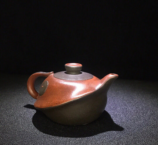 Chinese Yixing Zisha Clay Handmade Exquisite Teapot（波浪鼓 底款：如图）