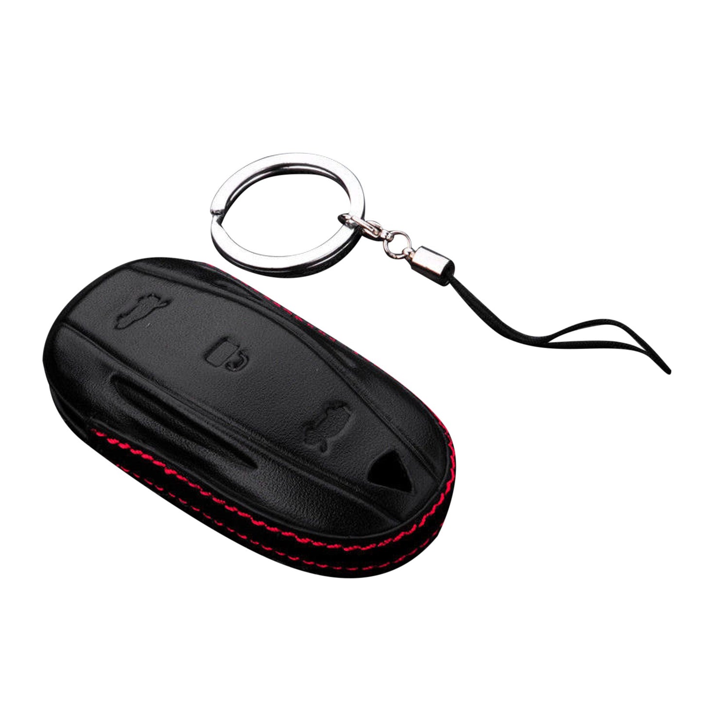 Protector Genuine Leather Car Key Cover Bag With Chain For Tesla Model S Fob