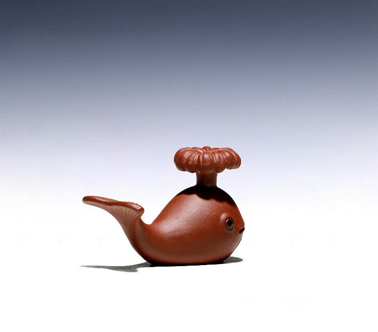 Dophin Statue Small Table Decoration Yixing Zisha Tea Pet Holder For Pot Lid New