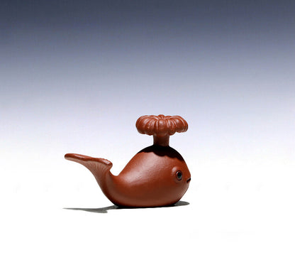 Dophin Statue Small Table Decoration Yixing Zisha Tea Pet Holder For Pot Lid New