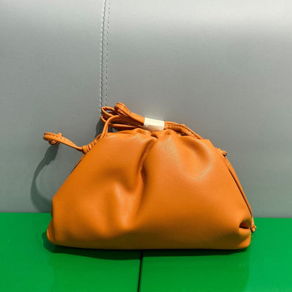 Cow Leather Cloud Bag Shoulder Bag Small Crossbody Dumpling Shape Handbag Clutch