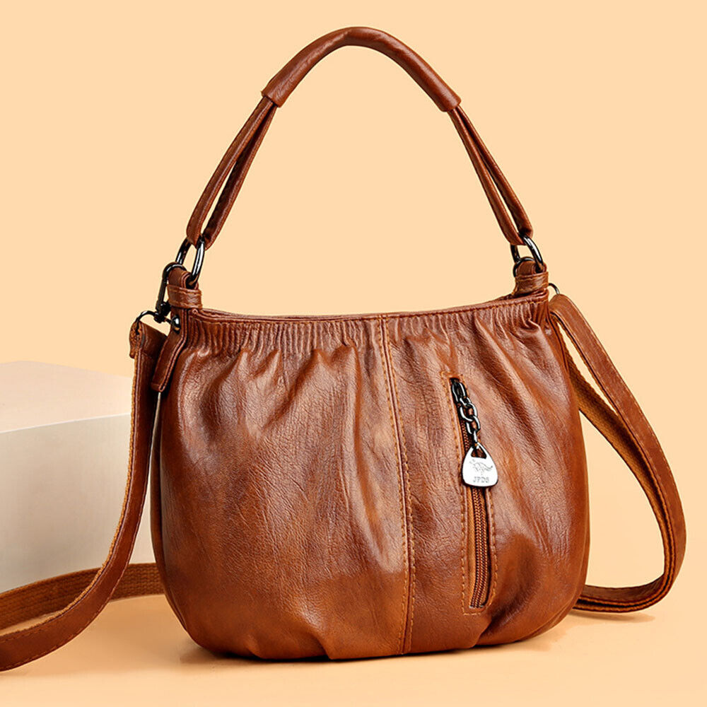 Small Crossbody Bag Pleated Shoulder Bag Multi-layer Handbags Bucket Bag 1PCS