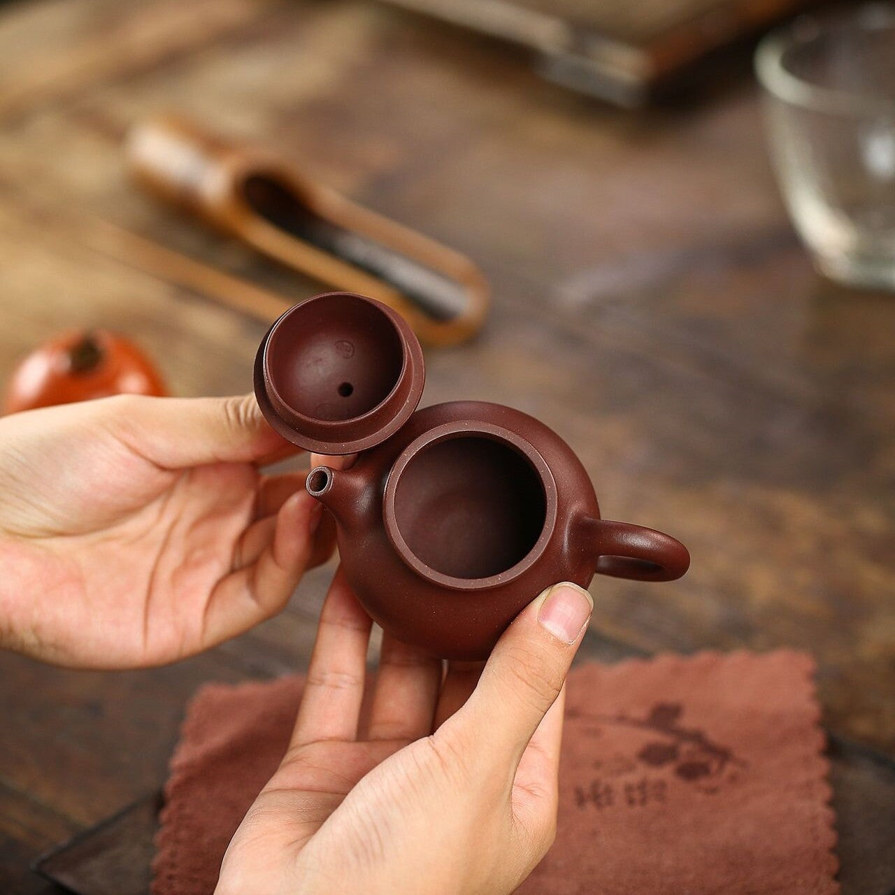 100ml Small Tea Pot Real Yixing Zisha Purple Clay Marked Kungfu Tea Pot Rongtian