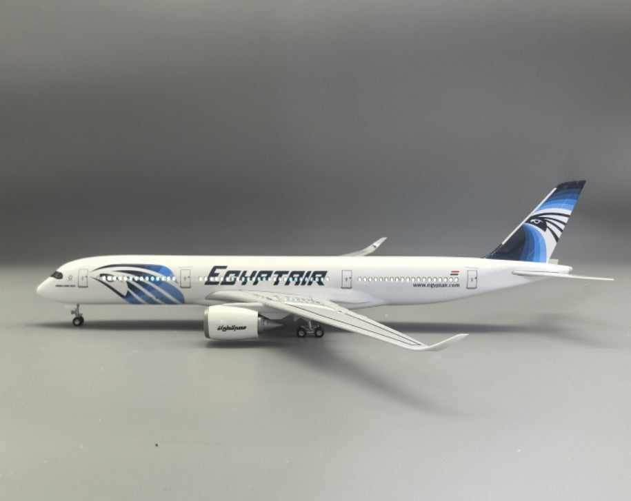 47CM 1:140 EGYPTAIR AIRBUS A350 Airplane Led Sound -controll Light Resin Model
