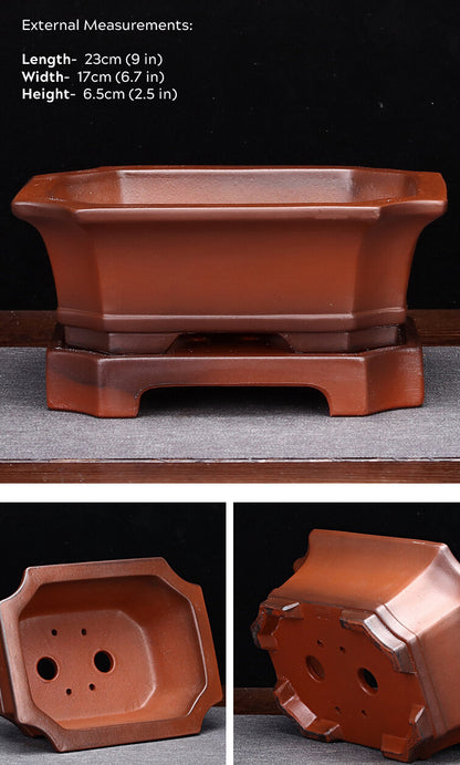 Large Rectangular Bonsai Pot W Tray High-grade Classic Chinese Purple Sand Pots