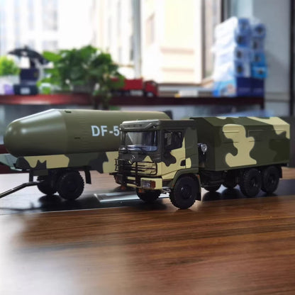 1:24 73CM SHANQI X3000 DF-5B Missile Transporter Truck Diecast Military Model