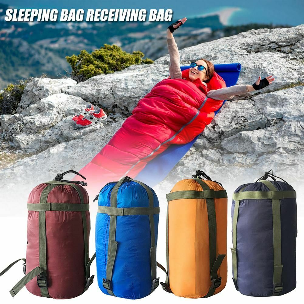 Outdoor Sleeping Bag Cover Waterproof Compression Lightweight Camping Hiking Red