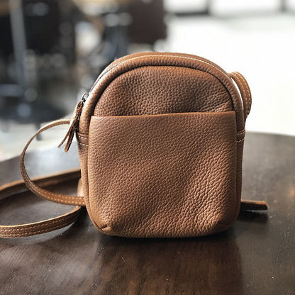 Genuine Leather Shoulder Bag Fashion Vintage Small Purse 14*7*18 CM Cotton Green