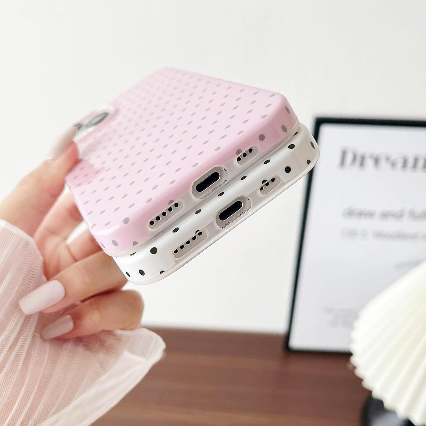 for Iphone 13 Case Cute Polka Dot Phone Case Soft TPU Slim Shockproof Phone Cove
