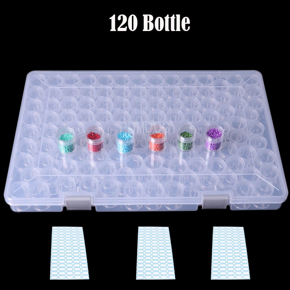 120 Bottles Diamond Painting Storage Box Portable Bead Storage Container Tools