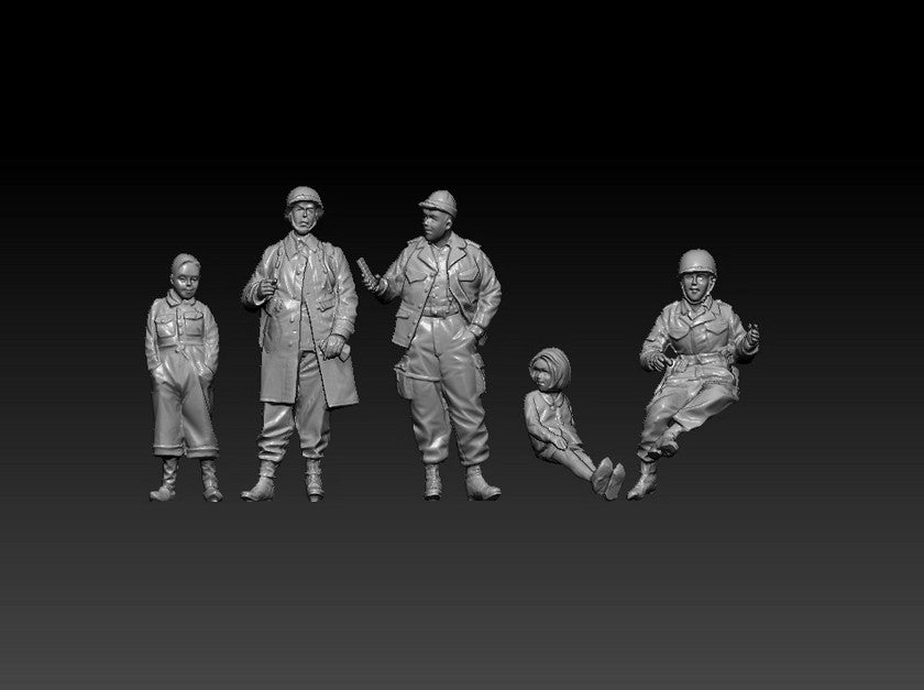 1/72/48/35/87/100/144 World War II US Army 5-person team