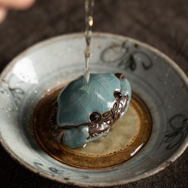 Ceramic Crab Tea Pet 6.5×3.8×3.6cm Handmade Tea Table Decor Ornament