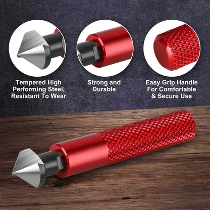 Deburring Tool Countersink Hand Reamer with 10 Extra Blades Kit for Metal Pipes