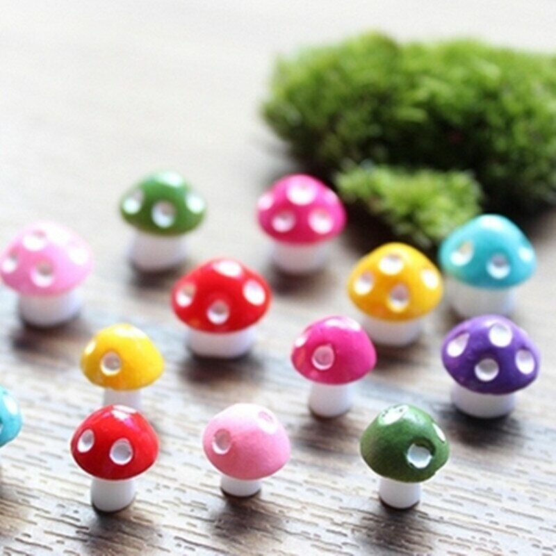 Figurines Mini 10 Pcs Mushroom Garden Ornament Resin Crafts Decor Mushrooms