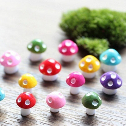 Figurines Mini 10 Pcs Mushroom Garden Ornament Resin Crafts Decor Mushrooms