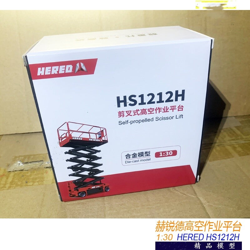 1:30 HERED HS1212H Self-propelled Scissor Lift Construct Machine Diecast Model
