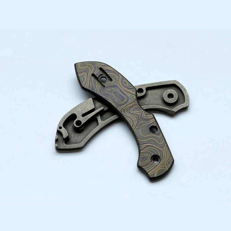 1Pair TC21 Titanium Alloy Integrated Spaceback scales for Spyderco C28