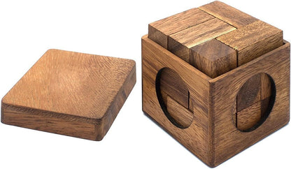 Handmade Wooden Puzzle for Adults Cube 3D Brain Teaser Game Desk Decoration