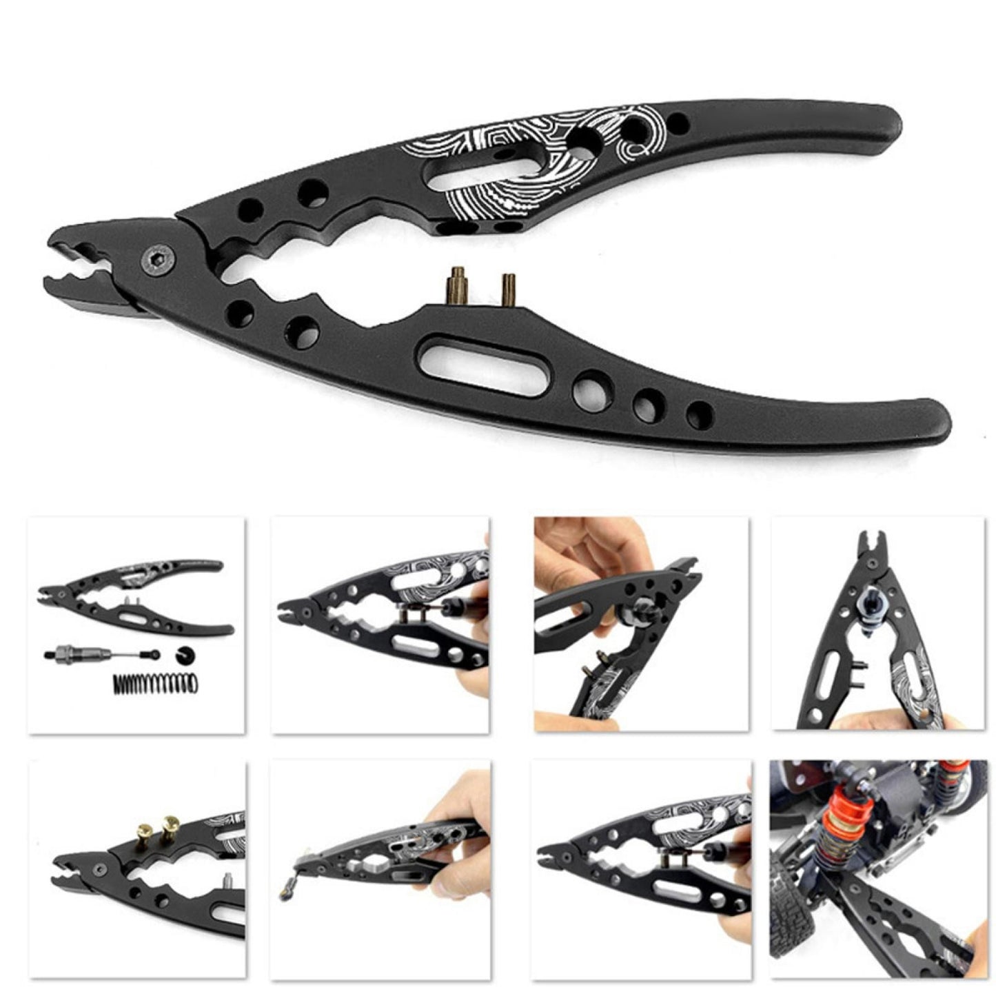 Durable Aluminum Clamp Shock Absorber Pliers Ball Head Clip Tool For RC Car