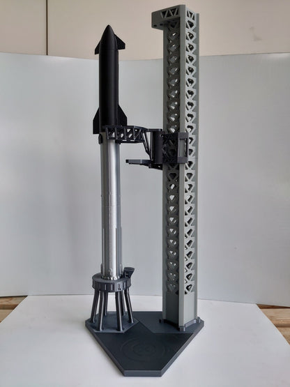 1:400 SpaceX Starship Super Heavy Booster Rocket Model Set with Tower Starbase