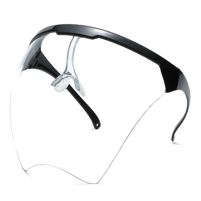 Transparent screen goggles for impact, splash, and dust prevention