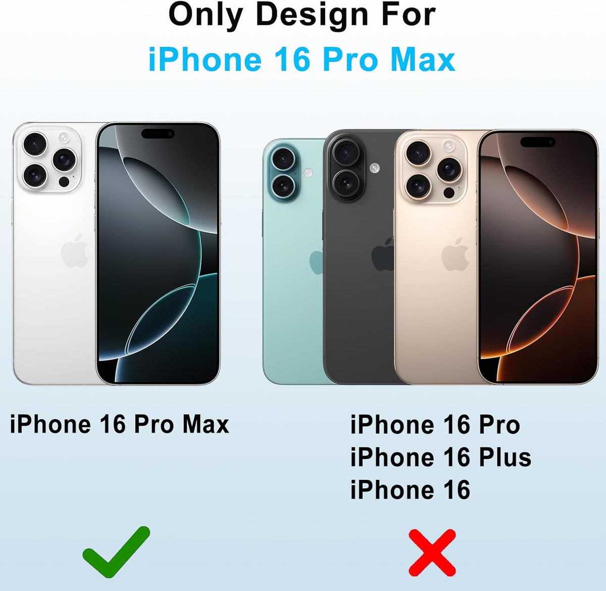 Belt Clip Holster Compatible with Iphone 16 Pro Max Defender Case with 360° Rota