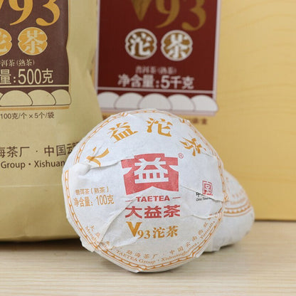 2018 Dayi V93 Yunnan Menghai TAETEA Pu-erh Chinese Pu'er Tea Tuo Cha Ripe Puer