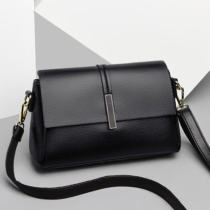 Genuine Leather Bag Fashion One Shoulder Messenger Square Crossbody Polyester