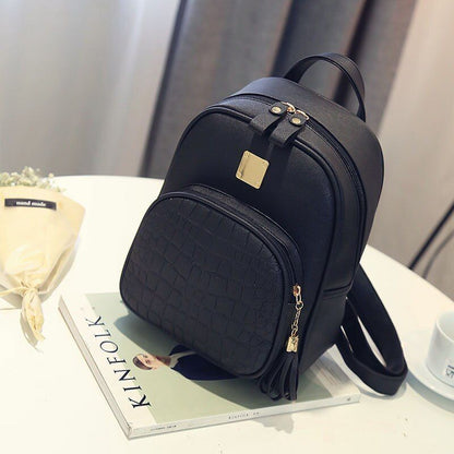 Backpack Synthetic Leather Schoolbag Preppy Style Small Backpacks School Travel