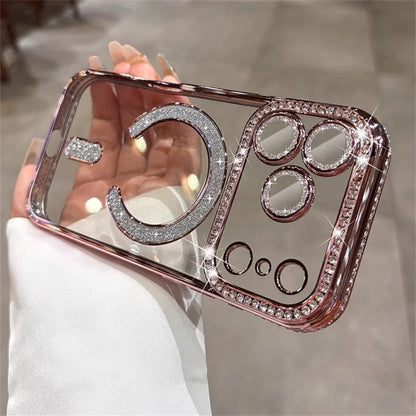 Luxury Glitter Magnetic Clear Case for iPhone 17/16/15/14 Pro Max Plus 7 color