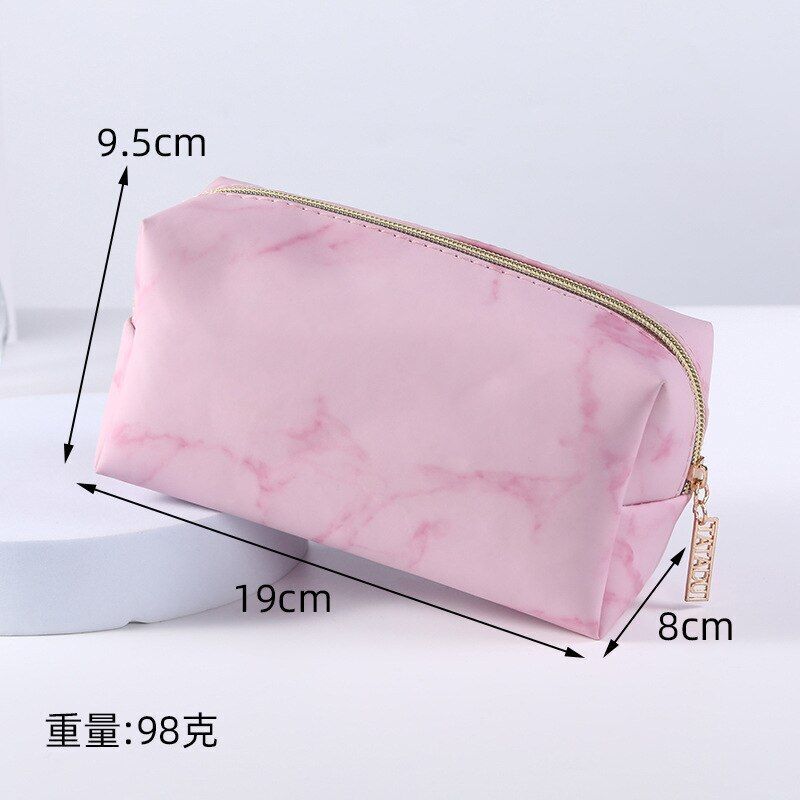 Marble Pattern Cosmetic Bag Multifunction Storage Purse Waterproof Makeup Case