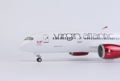 1:130 43CM Virgin Atlantic BOEING 787 Airplane Landing Gear Resin Aircraft Model