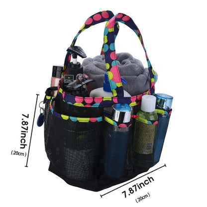 Mesh Shower Tote Hanging Bath Toiletry Organizer Bag Storage Pockets Oxford 1 PC