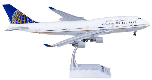 1:200 JC Wings United Airlines B747-400 Flap Down Plane Diecast Aircraft Model