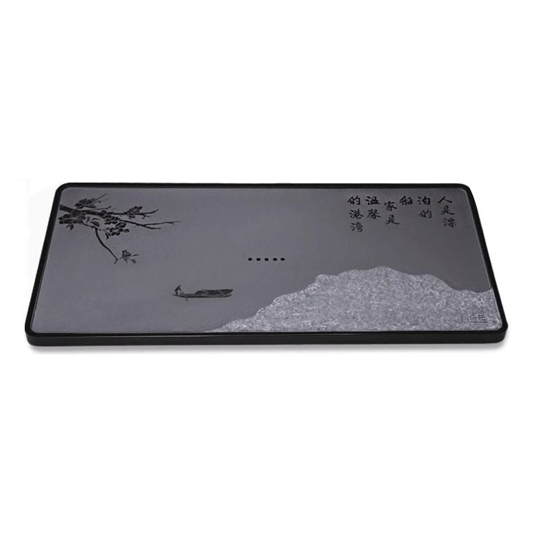 Chinese Tea Tray Black Stone Serving Tray Multi Size Heavy Tray For Tea Set New