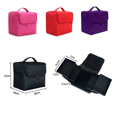 Multilayer Cosmetic Bag Nail Art Tool Case Makeup Organizer Large Capacity Bags