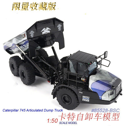 1:50 DM Brent CAT745 Dump Truck Construction Machine Equipment Diecast Model