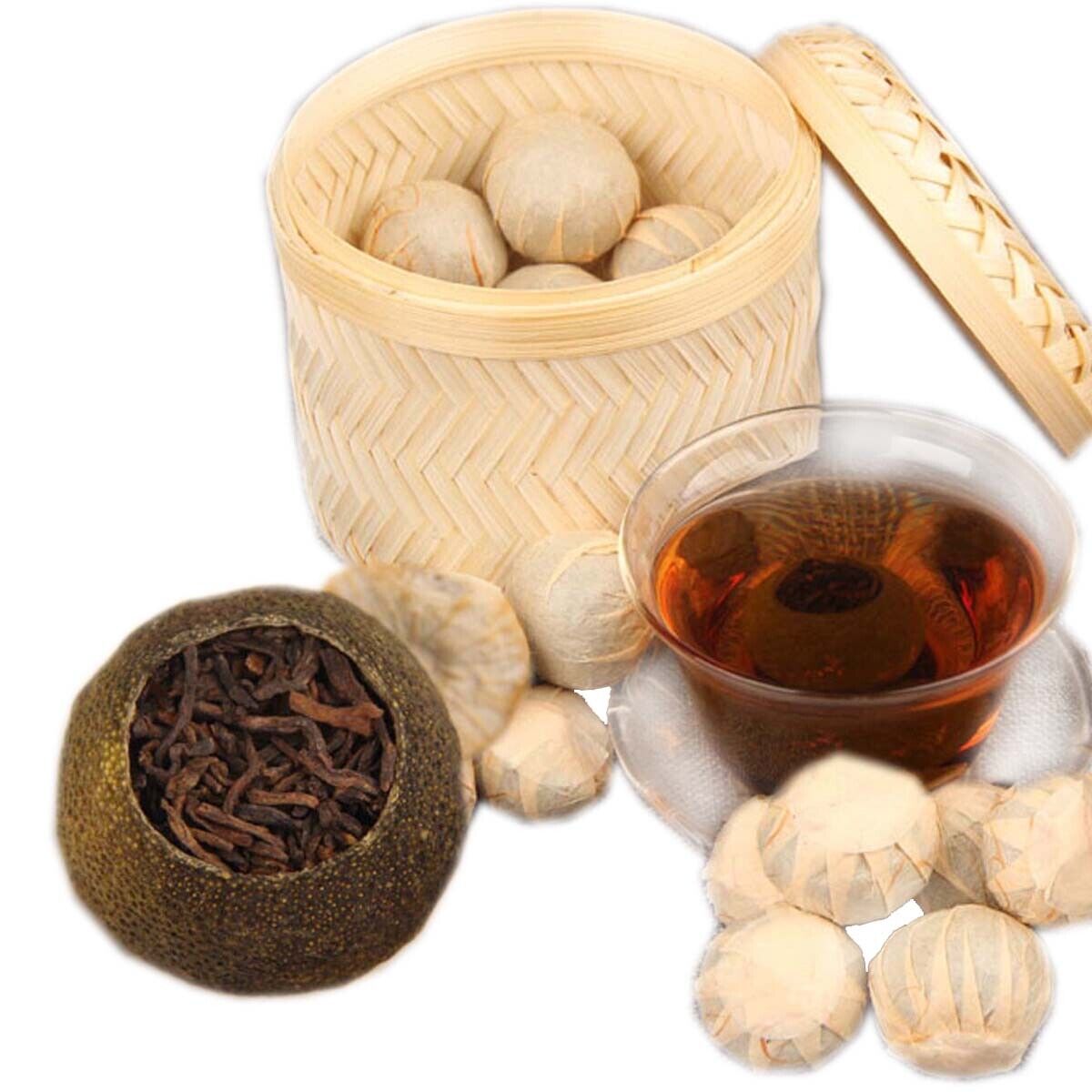 Orange Peel Shu Cha Small Green Mandarin Puerh Tea Ripe Puerh Tea Barrel 250g